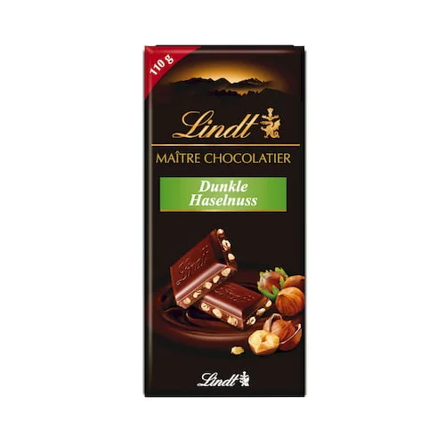 Lindt Maître Chocolatier - temna čokolada z lešniki