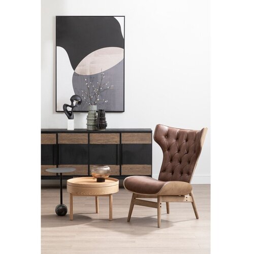 Premier Housewares Okrugao pomoćni stol u dekoru bora &amp;oslash; 60 cm Viborg &amp;ndash; Slike