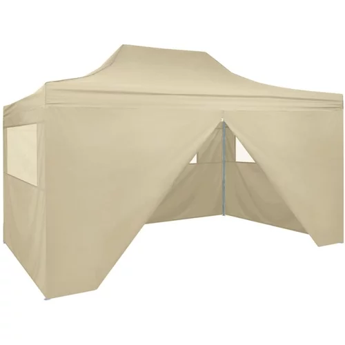  zložljivi šotor pop-up s 4 stranicami 3x4,5 m kremno bele barve