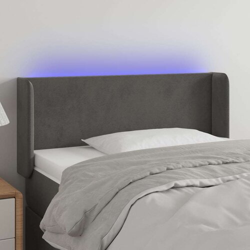  LED uzglavlje tamnosivo 103x16x78/88 cm baršunasto - Tamno siva 103 x 16 x 78/88 cm 1 Cene
