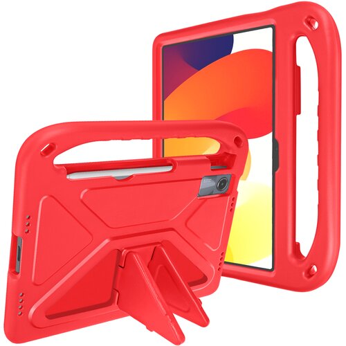 AVIZAR Otro&scaron;ki udarno odporen ovitek za Xiaomi Redmi Pad SE z ročajem in stojalom, Rdeča, (5000016558) Cene