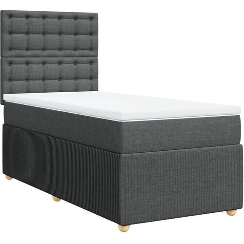 Maison Chic Box spring postelja - Vzmetna postelja z vzmetnico temno siva 90x200 cm blago SL17414, (21894888) Cene