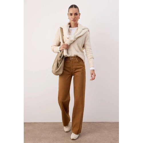 TRENDYOLMILLA ženski pantalone model Twoaw26Je00110, kamel-smeđa Cene