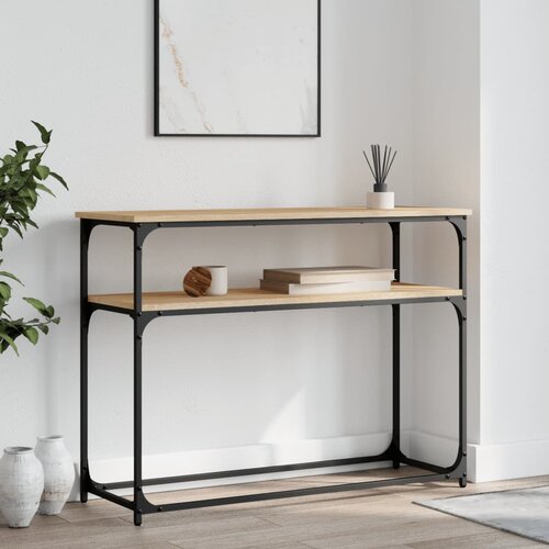 vidaXL Konzolna mizica sonoma hrast 100x35,5x75 cm inženirski les Cene