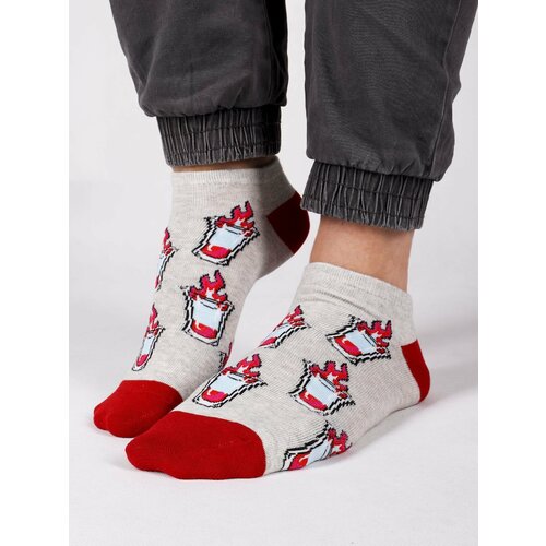 Yoclub Man's Ankle Funny Cotton Socks Pattern 3 Colours Slike