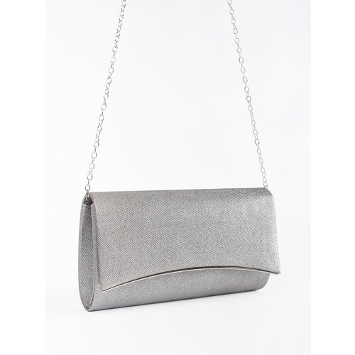 Shelvt Grey classic clutch bag with detachable chain Slike