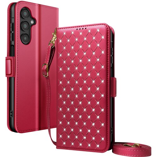 AVIZAR Etui za Galaxy A16 / A26 / A17 anti-RFID z naramnico in trakom, Rdeča, (5000275294) Cene