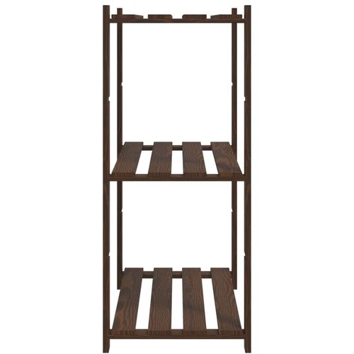vidaXL Stalak za pohranu s 3 razine smeđi 80x38x90 cm masivna borovina Cijene