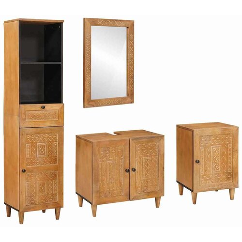 VidaXL Set namje&amp;scaron;taja za kupaonicu Zidne 4 pcs Smeđa 38 x 33 x 160 cm Slike
