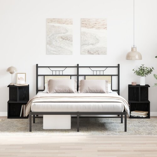 vidaXL Nočna omarica Črn hrast Les 35 x 35 x 55 cm Cene