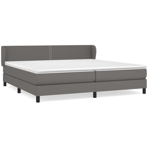 Maison Chic Box spring postelja - Vzmetna postelja z vzmetnico siva 200x200 cm umetno usnje SL21071, (21891028) Cene