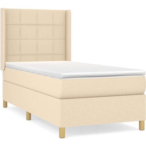vidaXL Box spring postelja z vzmetnico krem 80x200 cm blago Cene