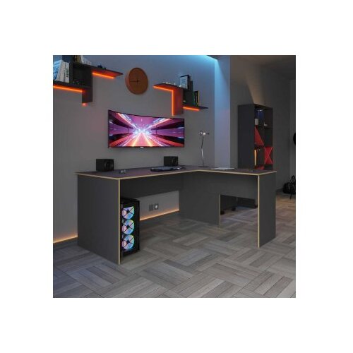 Hanah home Radni sto Rms-320-Ax-1, 160x75x144 cm, Antracit Slike