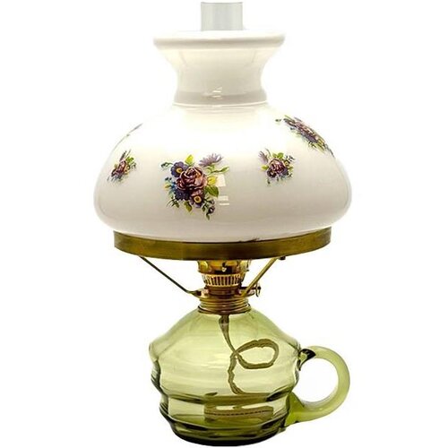  Petrolejska lampa KL&Aacute;RA 34 cm &scaron;umsko zelena Cene