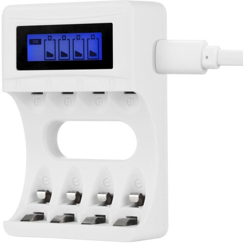 Deltaco Ultimate Ni-Mh USB polnilec, AA/AAA baterije 100-240V AC, 50/60 Hz, 01A Max Cene