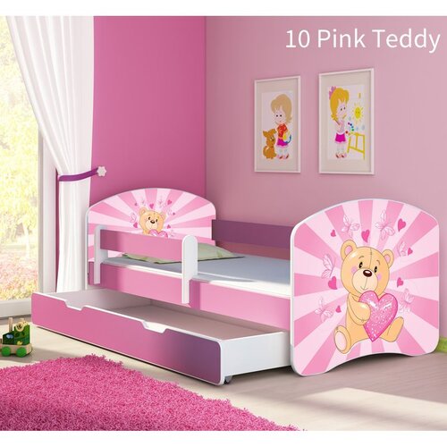 ACMA Dječji krevet s motivom, bočna roza + ladica 140x70 cm - 10 Pink Teddy Bear Cijene