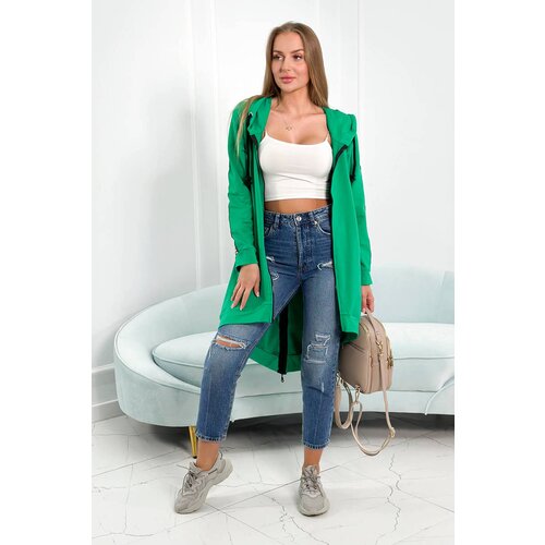 Kesi Sweatshirt with back zip light green Slike