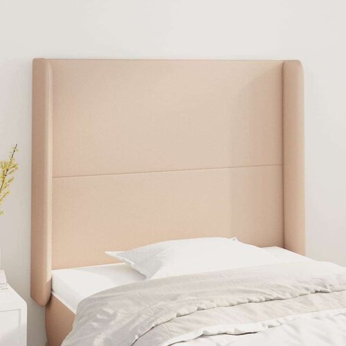  Uzglavlje s u&amp;scaron;ima boja cappuccina 83x16x118/128 cm umjetna koža Slike