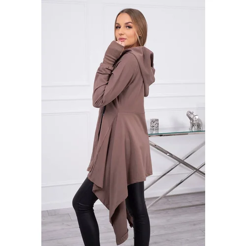 Kesi marka niezdefiniowana Hooded sweatshirt with side zip mocca