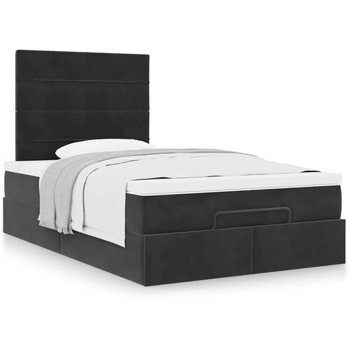 vidaXL Otomanski posteljni okvir z vzmetnicami črn 120x190cm žamet Cene
