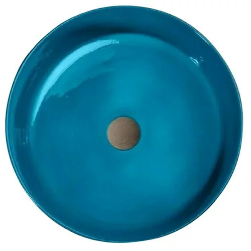 Cipì Nasadni okrugli umivaonik Index Blue Sardinia (Promjer: 42 cm, bez izljeva, Plava)