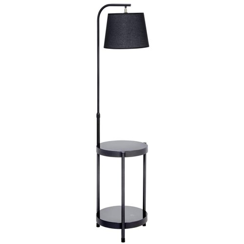  Stojeća lampa sa stolićem 1xE27/60W/230V USB crna Cene