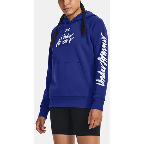 Under Armour UA Rival Fleece Graphic Hdy Pulover Modra