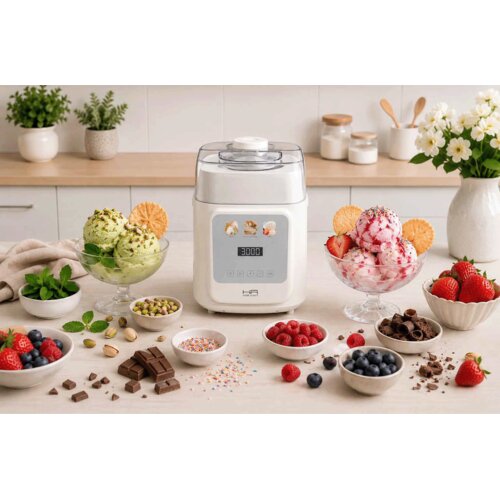 Home Robot Aparat za sladoled s kompresorom, kapacitet 1 lit., 90W - GELATO-500 Slike