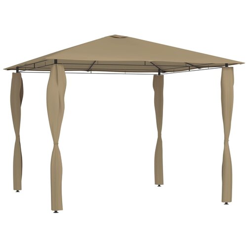 VidaXL Sjenica s navlakama za stupove 3x3x2,6 m smeđe-siva 160 g/m&amp;sup2; Slike