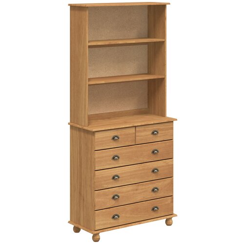 vidaXL Hutch “ASKIM” medena rjava 91x40x199,5 cm trdi les bor, Hutch , ASKIM, 91x30x104 cm trdi les bor, Komoda , 91x40x95,5 cm trdi les bor Cene