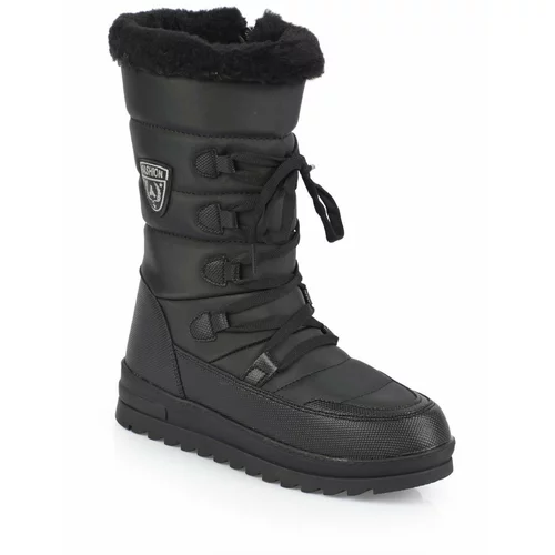 Capone Outfitters Women's Snow Boots with Trak Sole, Side Zipper, Fur Collar, Lace-up and Parachute Fabric