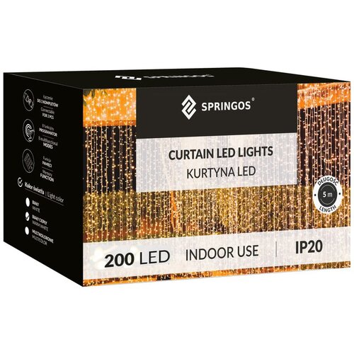  LED svjetlosna zavjesa – 200 LED lampica, toplo bijela Cene