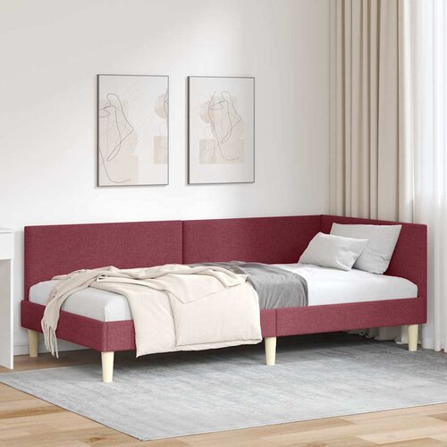  Kutni okvir kreveta s uzglavljem Vinska crvena 90 cm x 200 cm Cijene