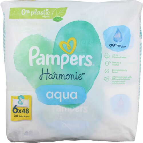 Pampers Vlažilni robčki Harmonie Aqua - 6 x 48 Cene