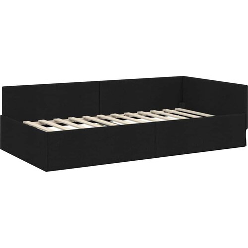 VidaXL kutni okvir kreveta s uzglavljem crna 80 x 200 cm Slike
