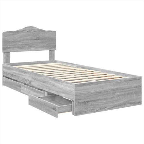  Krevetna konstrukcija Siva Sonoma 100 x 200 cm Inženjersko Drvo 206 x 102 x 90 cm Slike