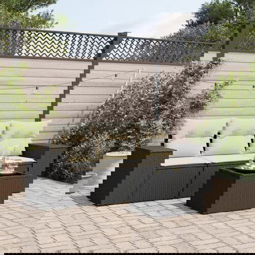 vidaXL 4-dijelni set vrtnih sofa od poliratana s jastucima crni Cijene