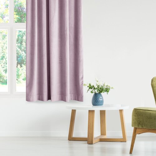 Restilo Svetlo rožnata žametna zavesa za delno zatemnitev 140x245 cm Eyelets &amp;ndash; Slike