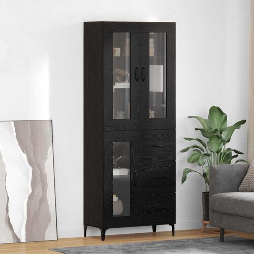  Highboard Crni hrast 69,5 x 34 x 180 cm Konstruirano drvo Cijene