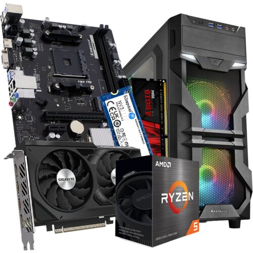 GNC GAMER SKILLER Ryzen 5 5600 3.5GHz up to 4.4GHz, MB B550, RAM 16 GB DDR4, GPU 4060 8GB, M.2 NVMe 512 GB, kućište gaming Cijene