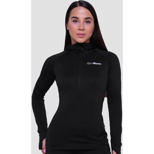 GymBeam ženska majica za trčanje 1/2 zip black Slike