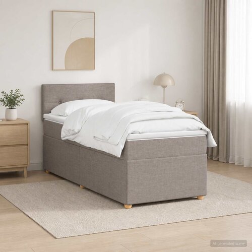  Boxspring krevet s madracem Sivosmeđa 90 x 200 cm Tkanina Smeđesiva 90 x 200 x 100.5 cm Cene