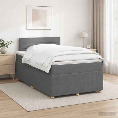  Boxspring krevet s madracem Tamnosiva 120 x 200 cm Tkanina Slike
