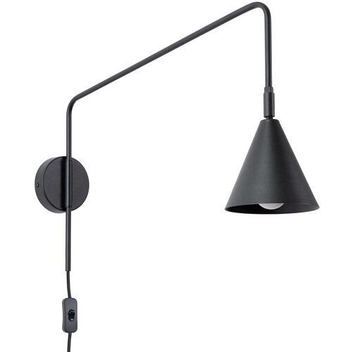 Nice Lamps Črna stenska svetilka z vtikačem Zylo &amp;ndash; Slike