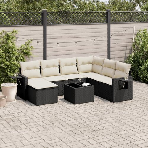  8-dijelni set vrtnih sofa od poliratana s jastucima crni Cijene