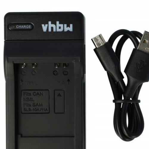  polnilec za baterijo canon NB-6L / samsung SLB-10A / jvc BN-VH105, microusb Slike