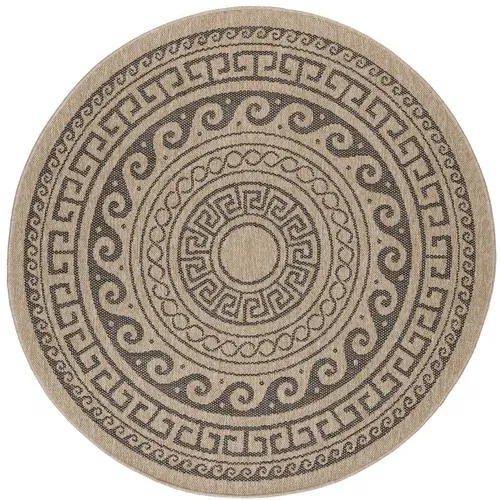 Ayyildiz Carpets Črna/bež okrogla zunanja preproga ø 80 cm Comilla – Ayyildiz Carpets Črna/bež okrogla zunanja preproga ø 80 cm Comilla –