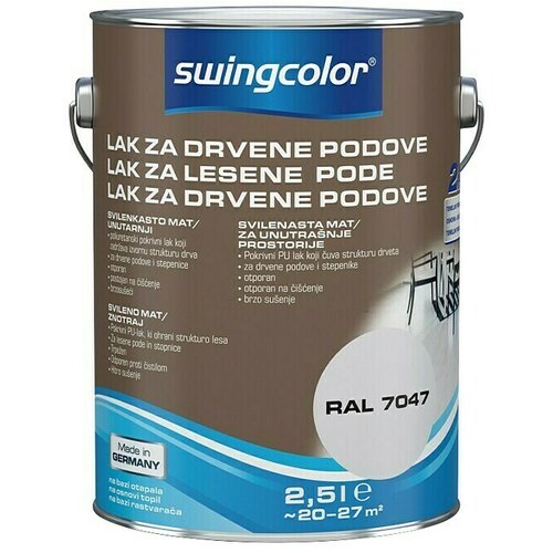 SWINGCOLOR Lak za drveni pod (Sive boje, 2,5 l, Svilenkasti mat, Na bazi otapala) Cijene