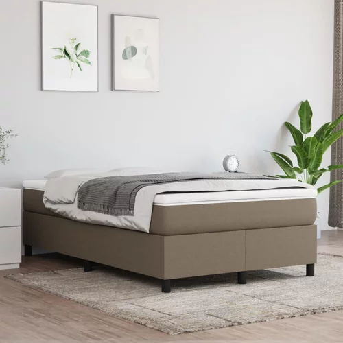vidaXL okvir za krevet s oprugama smeđesivi 120x200 cm od tkanine