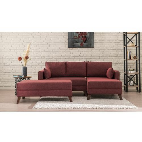 bella corner sofa right 2 - claret red claret red corner sofa-bed Slike